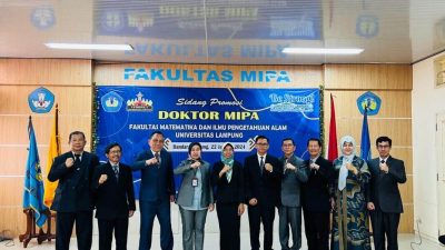 Promovendus Erliyan dan Heni Berhasil Raih Gelar Doktor MIPA Unila