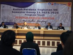 62 Mahasiswa Unila Ikuti Kuliah Perdana Program Profesi Insinyur