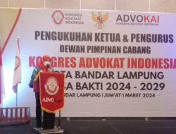Wali Kota Eva Dwiana Ucapkan Selamat Terbentuknya DPC KAI Bandar Lampung