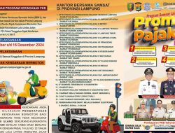Mulai 2 September–16 Desember 2024, Pemprov Lampung Diskon Bayar Pajak Kendaraan Bermotor Hingga 70 Persen