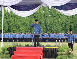 Pj Sekdaprov Lampung Pimpin Upacara Peringatan HUT KORPRI ke-53, Sampaikan Amanat Presiden RI