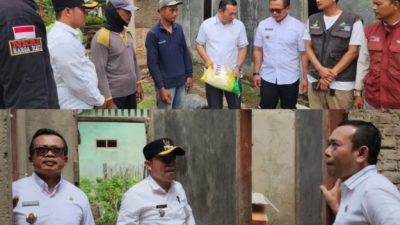 Salurkan Bantuan Korban Angin Puting Beliung, Anggota DPRD Dan Dinas Sosial Lamsel Himbau Warga Waspada Cuaca Ekstrim