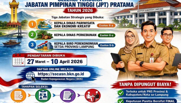 Saatnya ASN Tampil, Tiga Jabatan Elit Pemprov Lampung Dibuka