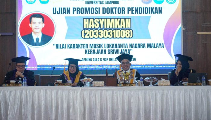 Angkat Nilai Karakter Musik Sriwijaya, Hasyimkan Resmi Sandang Gelar Doktor FKIP Unila